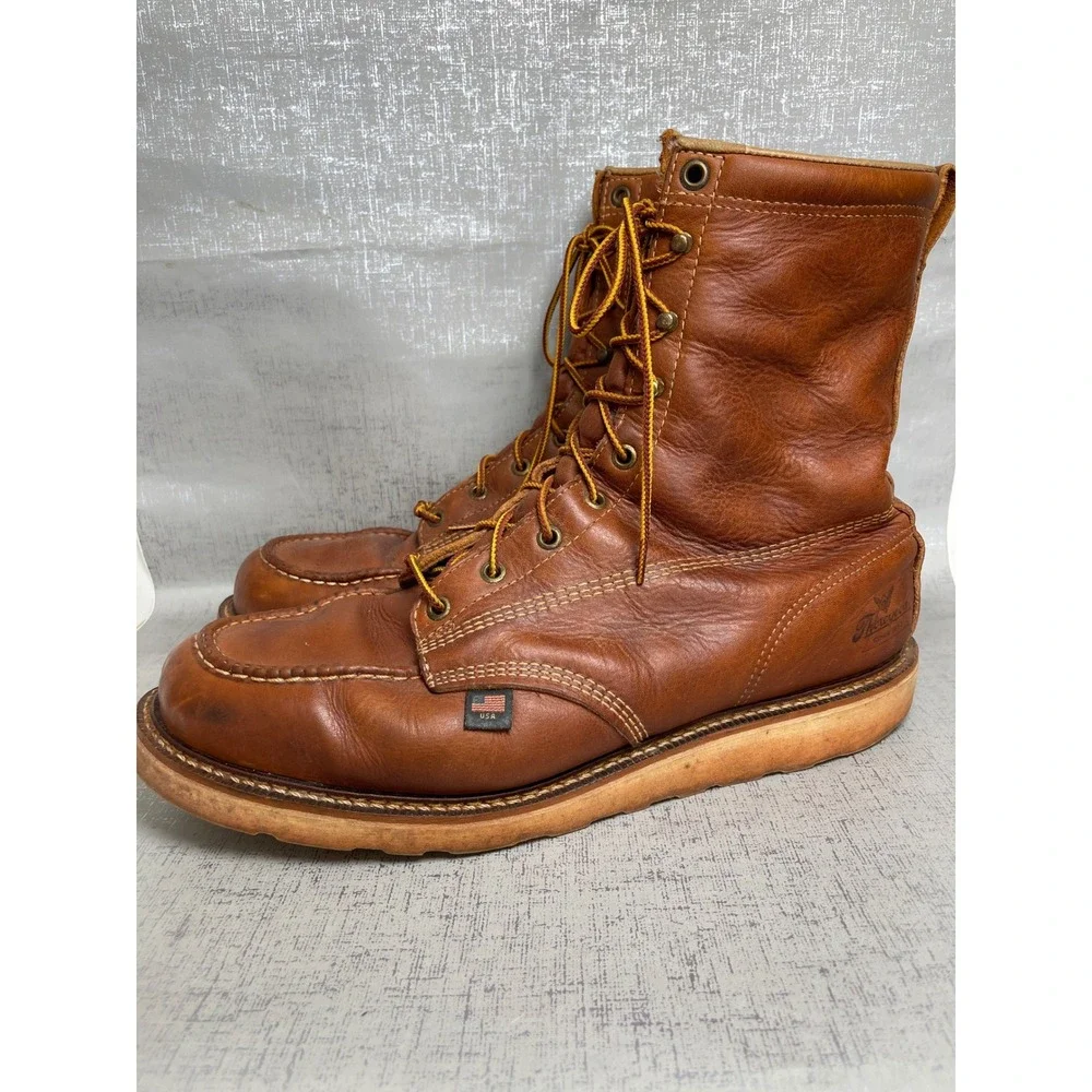 Thorogood American Heritage 8 Inch Moc Toe Boots Tobacco Leather Mens 13